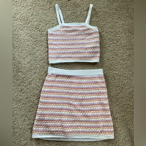 Abercrombie girls crocheted set - cropped tank and skirt
